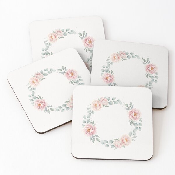 Item preview, legant Blush Peony and Eucalyptus Watercolor Floral Wreath    designed and sold by VibeShift Studio.