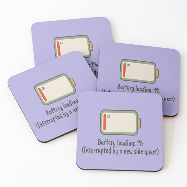 Item preview, ADHD Battery 1 Percent Interrupted By Side Quest designed and sold by CalineczkaStudio.