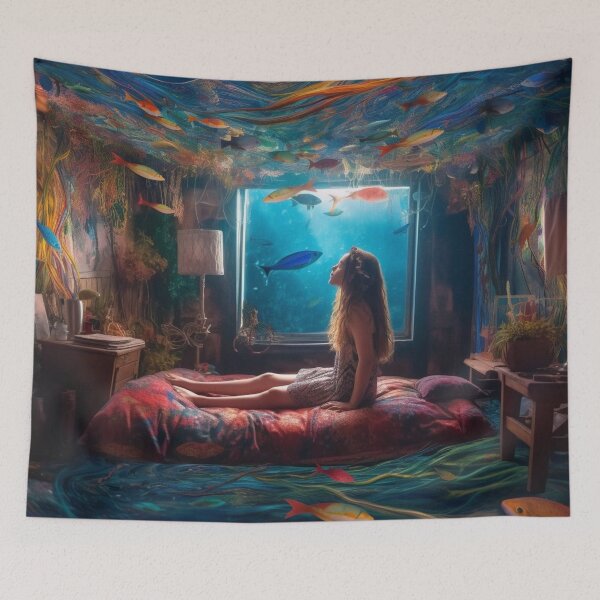 Item preview, Teenage Blue - Underwater Bedroom designed and sold by MongLongStudio.