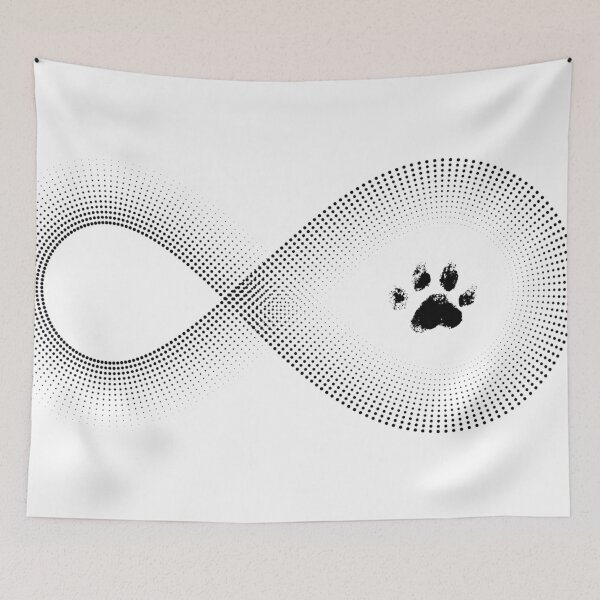 Item preview, Forever Dog Love – Infinity Paw Print Black and White Design designed and sold by MagMade.