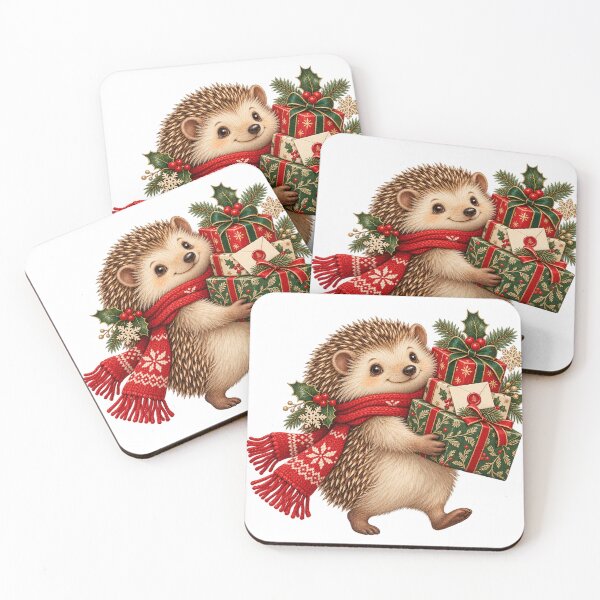 Item preview, Christmas Hedgehog Delivering Gifts and Holiday Mail designed and sold by NewAgeNexus.