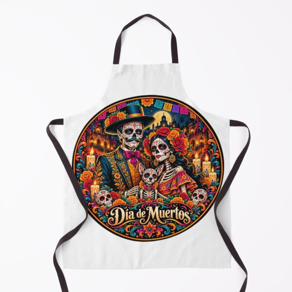 Item preview, Familia de Esqueletos Redondos con Perro – Los Novios 07 Día de Muertos Art designed and sold by matteflor.