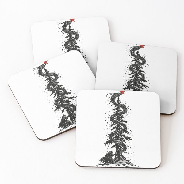 Item preview, Ink Dragon Christmas Tree Dark Winter Art designed and sold by codex401.