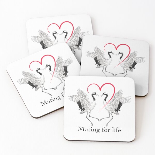 Item preview, Mating For Life - Romantic Dancing Cranes Heart Birdwatching Valentines Day designed and sold by Neurospicy Trolls.