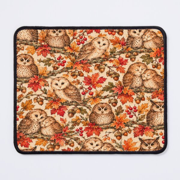 Item preview, Owls Perched on Autumn Branches designed and sold by mycute-stickers.