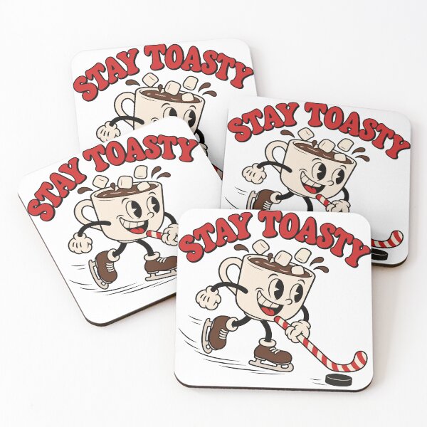 Item preview, Stay Toasty Hot Cocoa Hockey Retro Cartoon designed and sold by codex401.