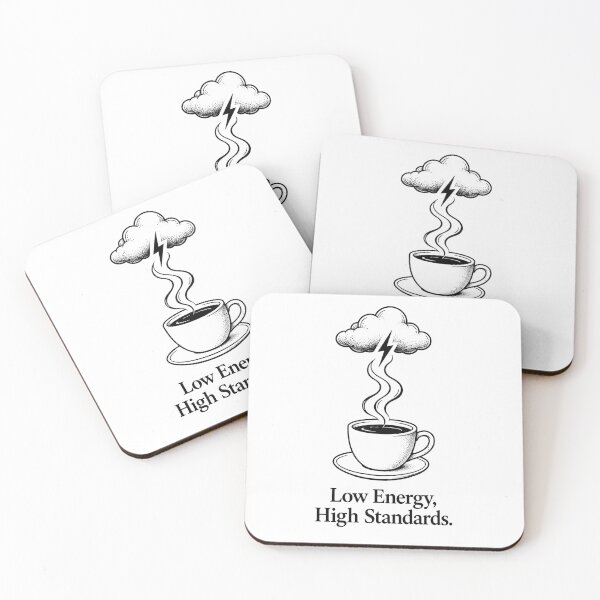 Item preview, Low Energy, High Standards Funny Coffee Storm Cloud designed and sold by Pixel-Pine.
