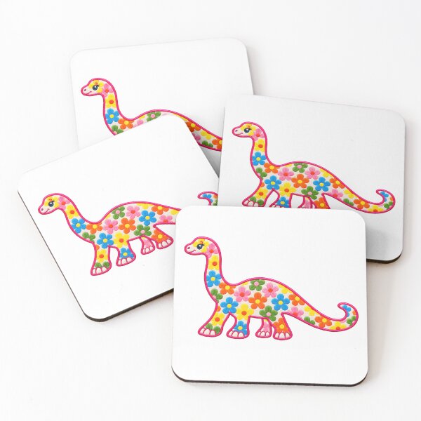 Item preview, Retro Flower Power Diplodocus designed and sold by Pyrenees Line Lab.