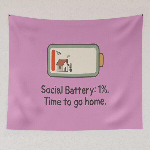 Item preview, Social Battery 1 Percent Time To Go Home designed and sold by CalineczkaStudio.