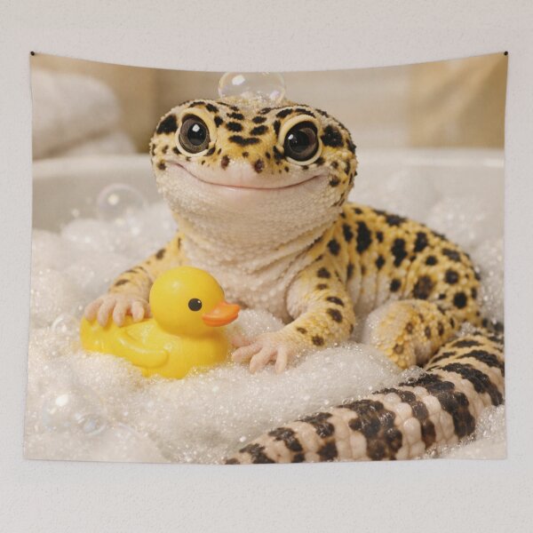 Item preview, Cheerful Leopard Gecko Bubble Bath designed and sold by Sillytoe.