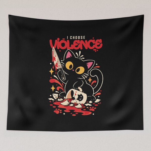Item preview, I Choose Violence - Funny Killer Black Cat designed and sold by therockstuff.