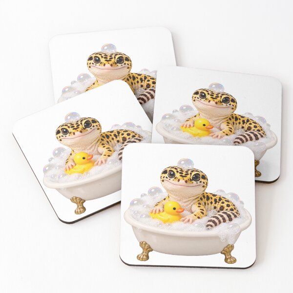 Item preview, Cozy Leopard Gecko Bathtub designed and sold by Sillytoe.