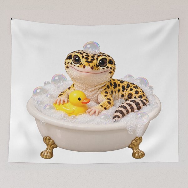Item preview, Cozy Leopard Gecko Bathtub designed and sold by Sillytoe.