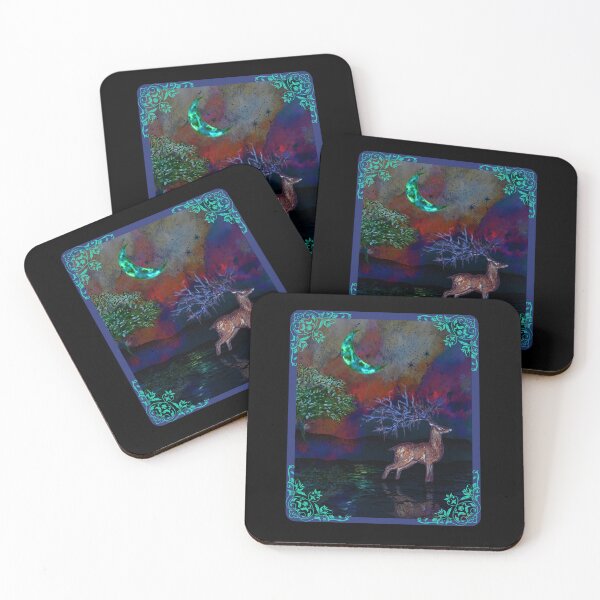 Item preview, Moonlit Stag Reflection designed and sold by ArtistsAtticWI.