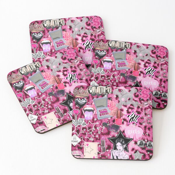 Item preview, McBling Y2K Pink Leopard Rhinestone Skull Aesthetic Collage Graphic designed and sold by Side By Side Studio.