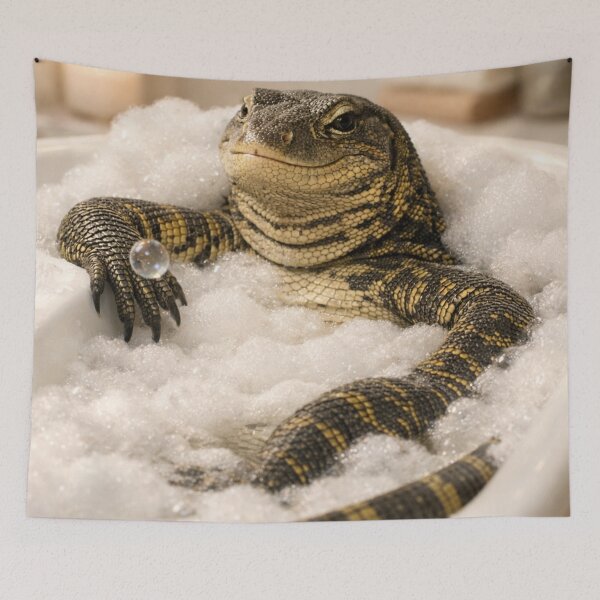 Item preview, Relaxed Nile Monitor Bubble Bath designed and sold by Sillytoe.