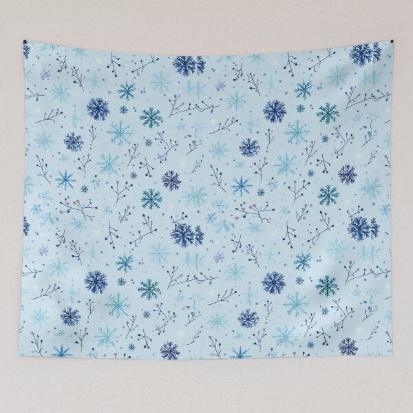 Item preview, Light Blue Snowflake Seamless Pattern Winter Christmas Design designed and sold by FuzionRaptor.
