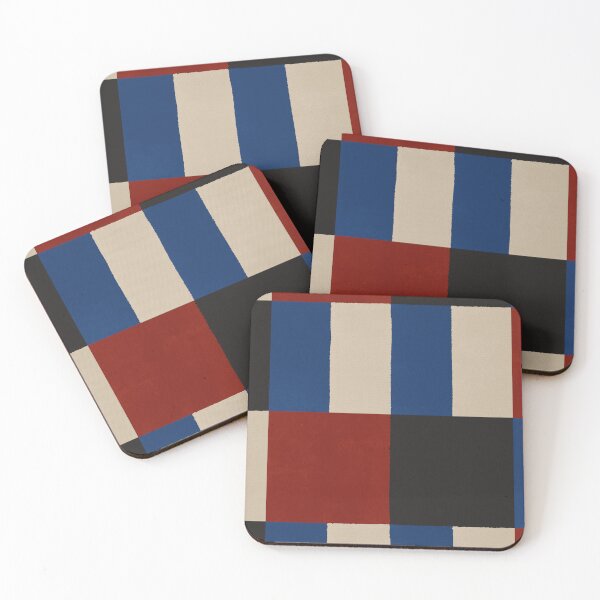 Item preview, Stripe and box block print - red blue and black designed and sold by moteemade.