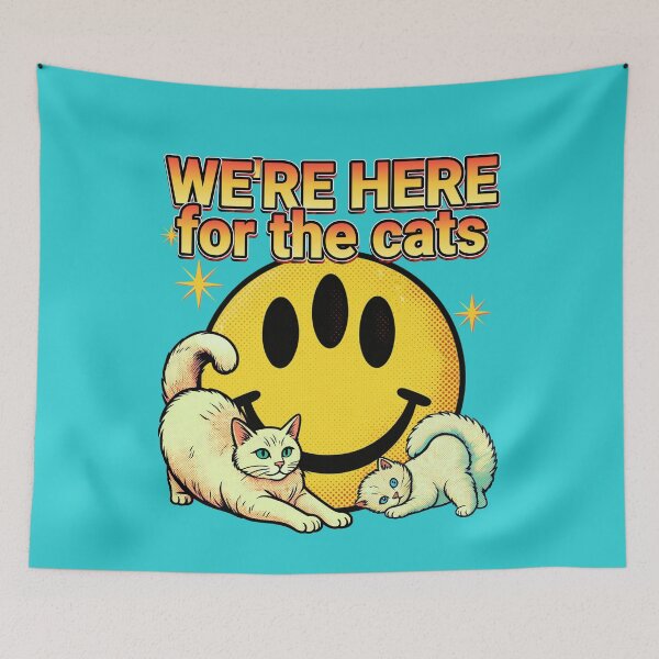 Item preview, We're Here For The Cats Funny Sci Fi Alien Cat Lover  designed and sold by pulse_retail.