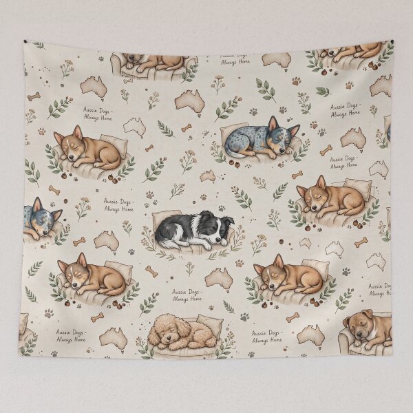 Item preview, Aussie Dogs Sleeping Pattern Blue Heeler Kelpie designed and sold by Yellowriversss.