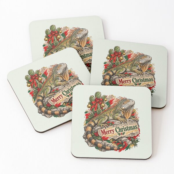 Item preview, Iguana rests among festive cacti and torn paper designed and sold by Honu2025.