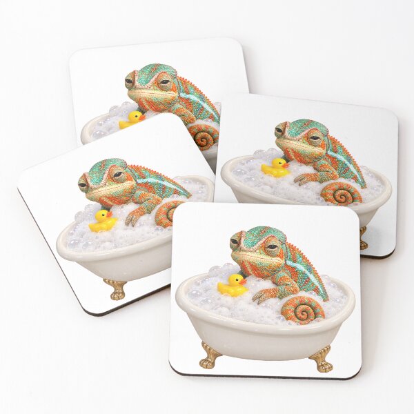 Item preview, Charming Panther Chameleon Bathtub designed and sold by Sillytoe.