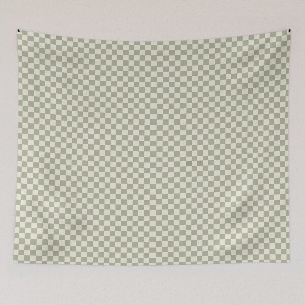 Item preview, Sage Green and Cream Retro Checkerboard Pattern designed and sold by KokoDeez.