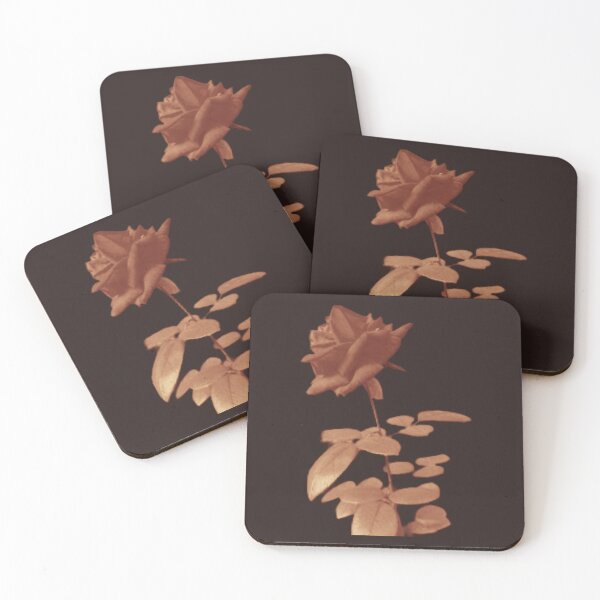 Item preview, Warm Sepia Rose Stem - Monochromatic Terracotta Botanical Cutout designed and sold by BalkanBloomArt.