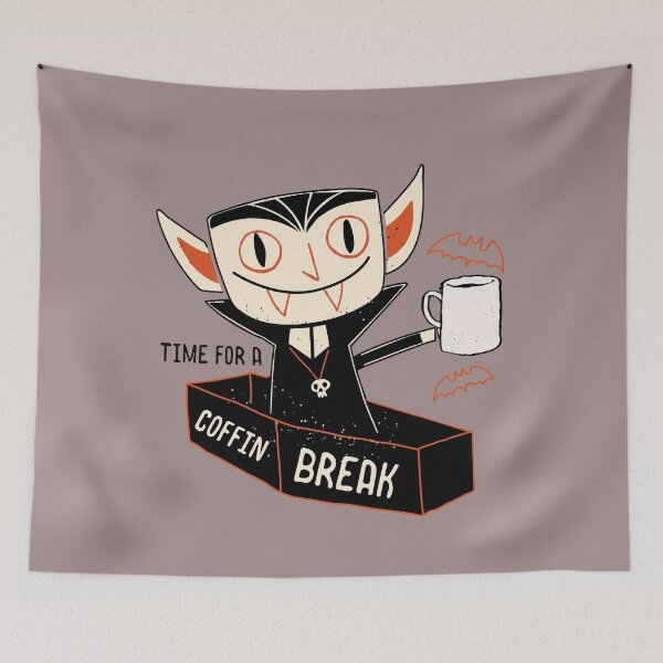 Item preview, Time for a Coffin Break – Funny Vampire Coffee Goth Design designed and sold by witchlingart.