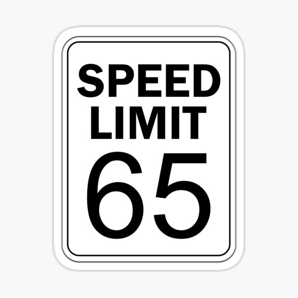 Speed Limit 65 New Jersey GSP Toll Road Traffic Sign Shirt Sticker