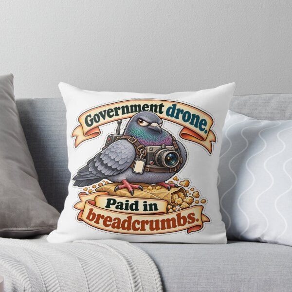 Item preview, Government Drone Paid in Breadcrumbs - Funny Pigeon Surveillance designed and sold by Ctrl Alt Bureaucracy.
