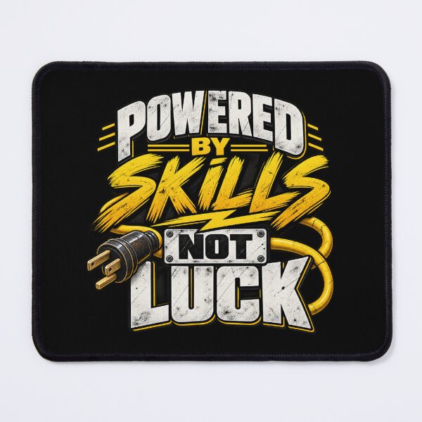 Item preview, Powered by Skills Not Luck – Electrician designed and sold by amndro.