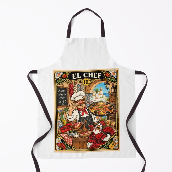 Item preview, Spanish Chef Cooking Traditional Seafood Paella designed and sold by Found Dream.