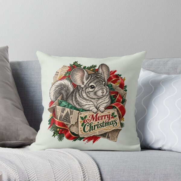 Item preview, Chinchilla explores Christmas ribbons inside printed boxes designed and sold by Honu2025.