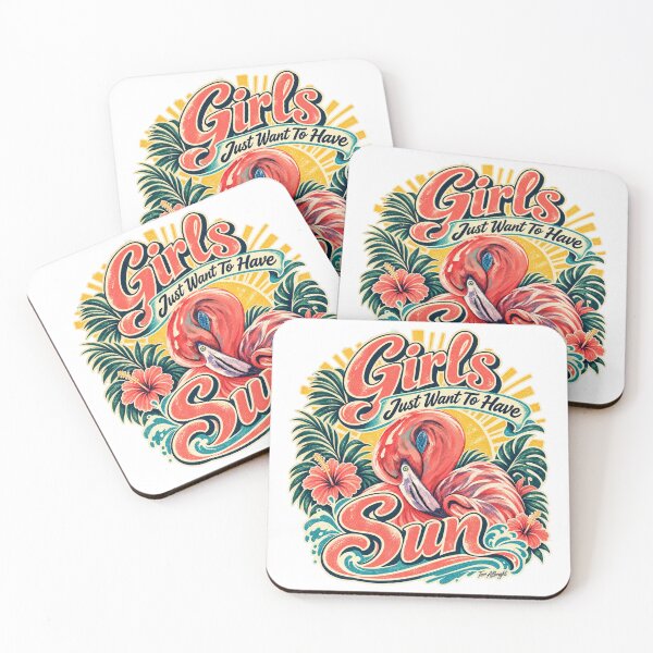Item preview, Girls Just Want to Have Sun Flamingo designed and sold by Tori Allbright.