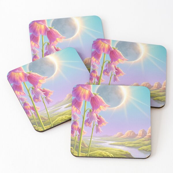 Item preview, Alien Flower Meadow Solar Eclipse Colorful Sci-Fi Planet Landscape designed and sold by Islaelswhere.