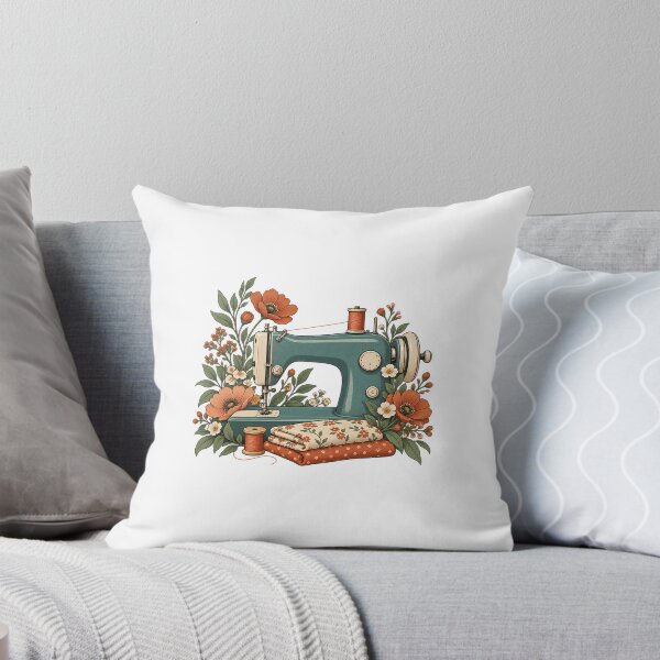 Item preview, Vintage Sewing Machine with Wildflowers designed and sold by BYMK.