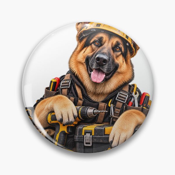 Item preview, German Shepherd Handyman with Tool Belt designed and sold by BYMK.