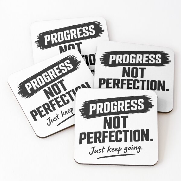 Item preview, Progress Not Perfection Just Keep Going Motivational Quote designed and sold by Aurevella.