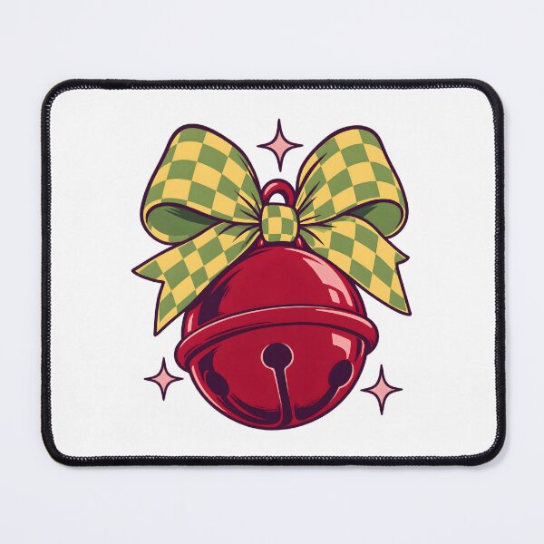 Item preview, Christmas Bell With Checkerboard Ribbon Bow designed and sold by Philippa Shop.
