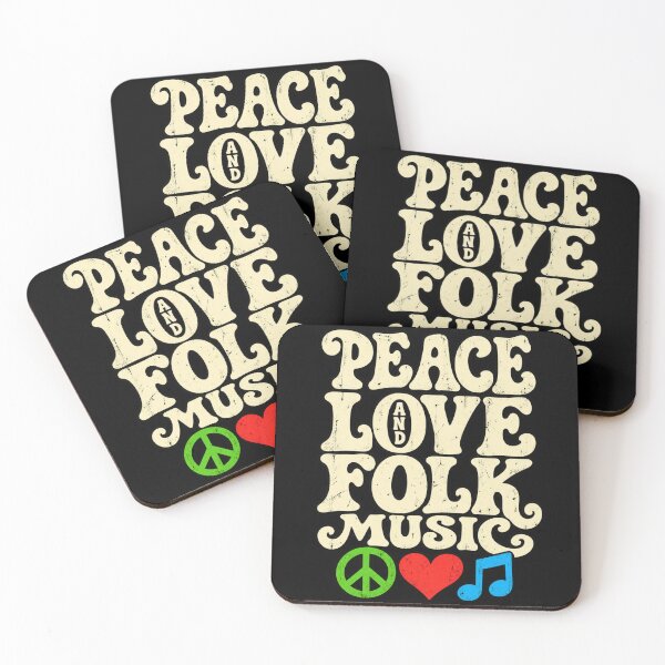 Item preview, Peace, Love and Folk Music – Retro Boho Folk Music Lover and Vintage Music Design designed and sold by Trendably.