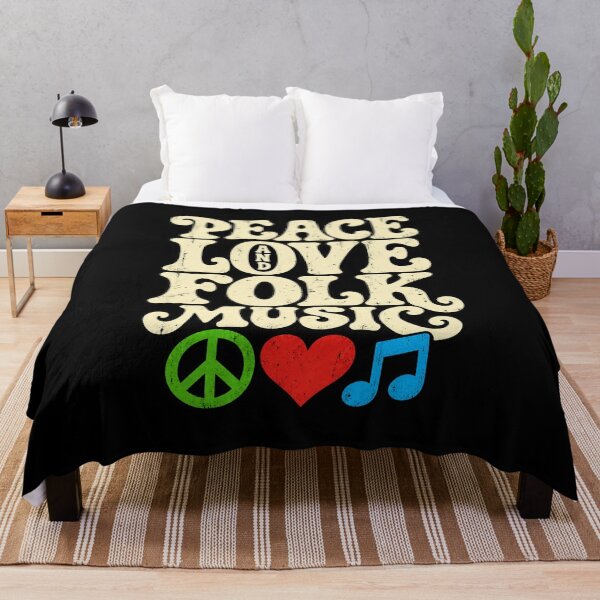 Item preview, Peace, Love and Folk Music – Retro Boho Folk Music Lover and Vintage Music Design designed and sold by Trendably.