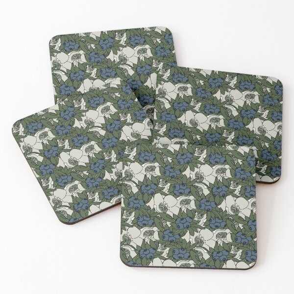 Item preview, Floral Blueberries Tiled designed and sold by littlestcherry.