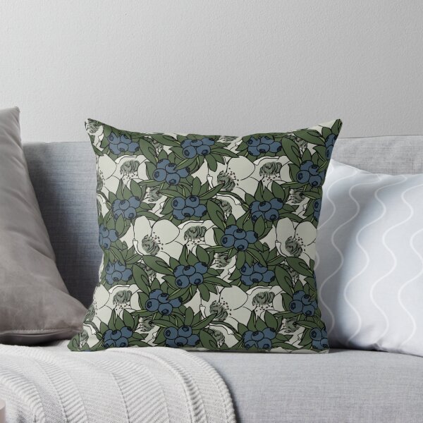 Item preview, Floral Blueberries Tiled designed and sold by littlestcherry.
