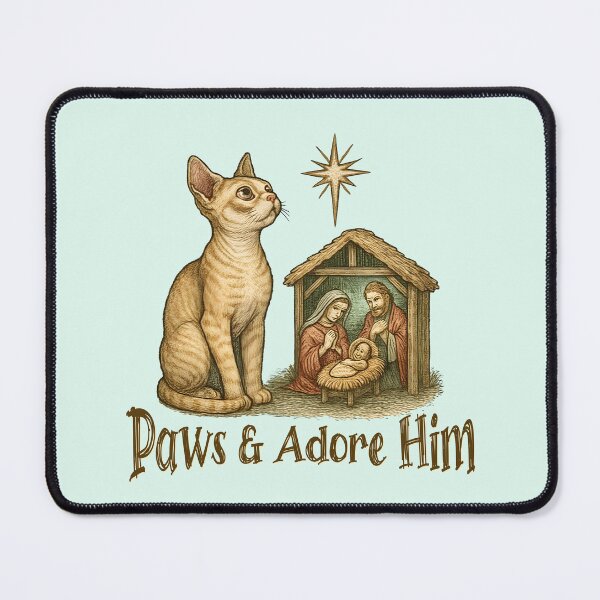 Item preview, Devon Rex Cat Paws and Adore Him Christmas designed and sold by Sachie's Studio.