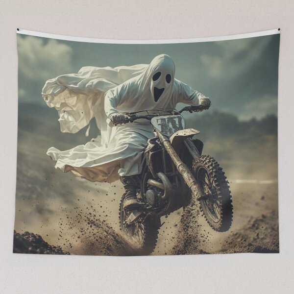 Item preview, Halloween Sheet Ghost Dirt Bike Stunt designed and sold by AWADHESH  CHAURASIA.
