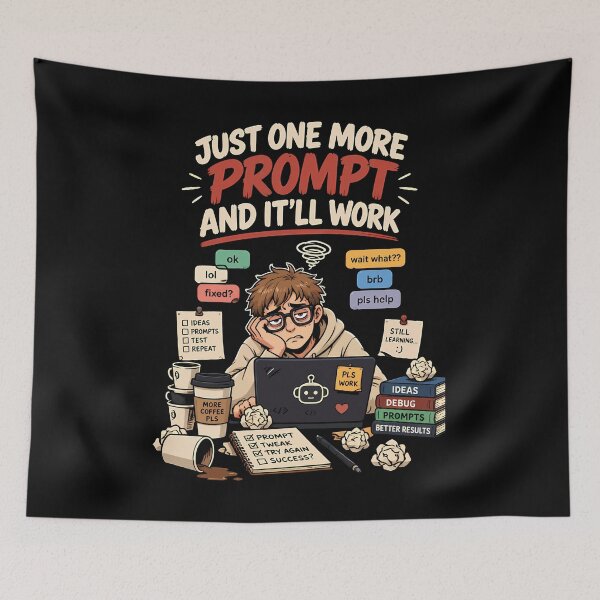 Item preview, Just One More Prompt and It’ll Work designed and sold by digijob.