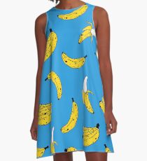 Banana Print A-Line Dress