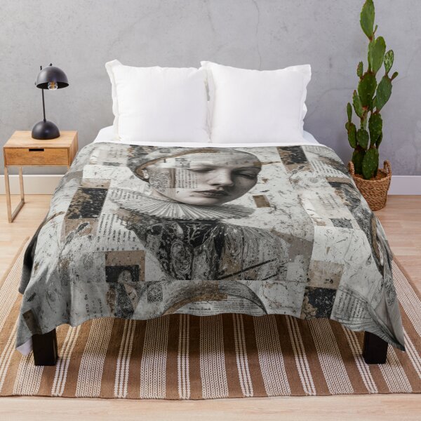 Item preview, Vintage Surreal Woman Newspaper Collage Portrait designed and sold by Mr Ai Shop.