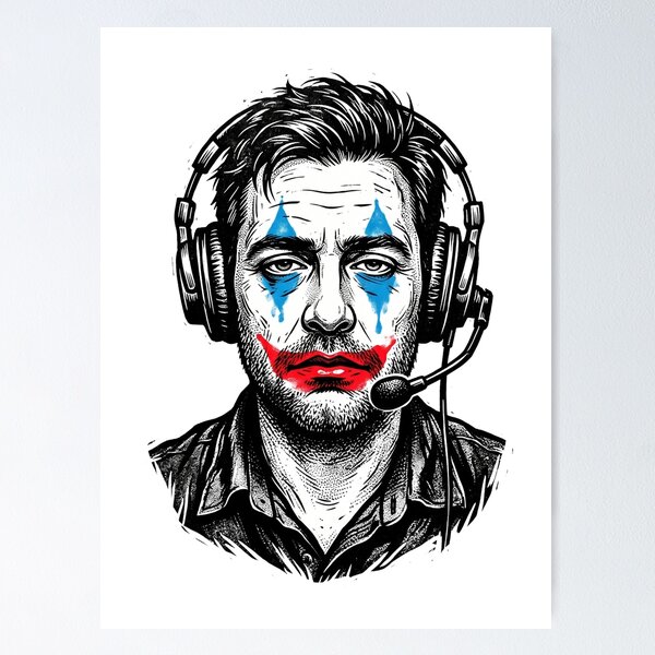 Item preview, Cynical Internet Clown Face Satire Design designed and sold by AURA Vibes.
